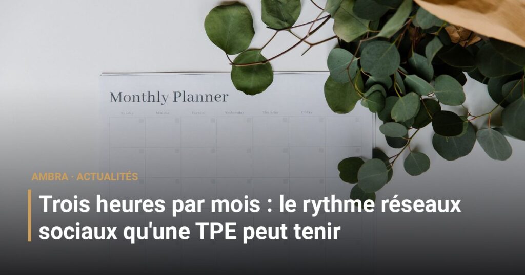 Trois heures par mois : le rythme réseaux sociaux qu'une TPE peut tenir